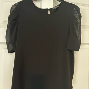 Adrianna Papell Black Puff Sleeve Blouse
